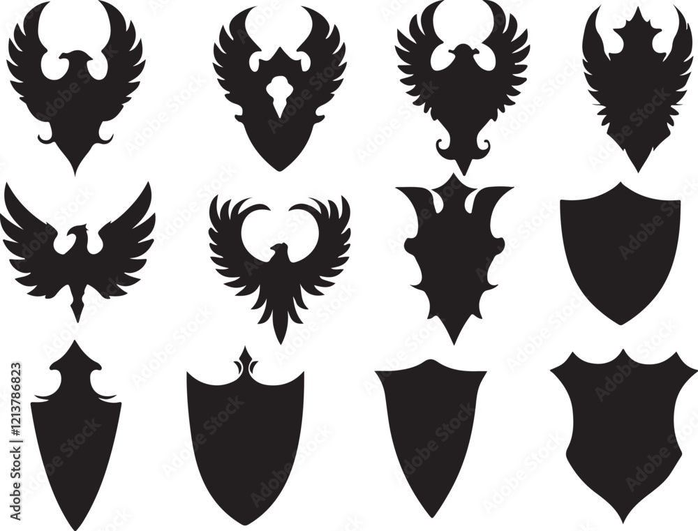 Fototapeta premium Shield silhouettes Collection