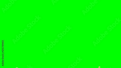 4K cracker golden confetti animation on green screen.