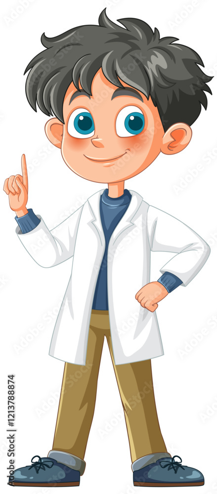 Fototapeta premium Curious Young Scientist Illustration