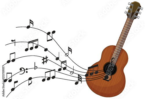 Guitar and Musical Notes Harmony
