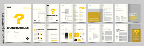 Brand Guidelines Template, Brand Identity Layout, Logo Guideline template