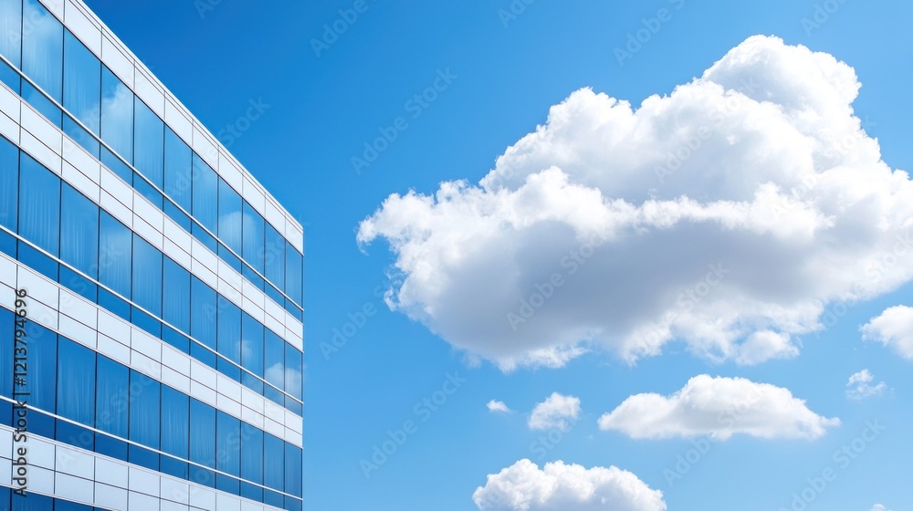 Modern Glass Building and Blue Sky Modern Glass Building and Blue Sky