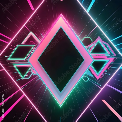 Neon Geometric Cyberpunk Background