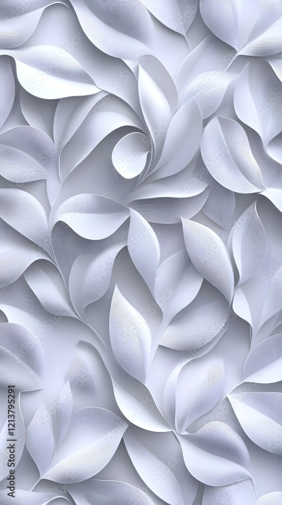 Seamless Abstract Decorative 3D Leaves Background Pattern Seamless Abstract Decorative 3D Leaves Background Pattern