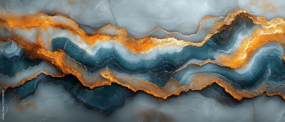 Abstract blue, gold, and grey marble texture. Abstract blue, gold, and grey marble texture.