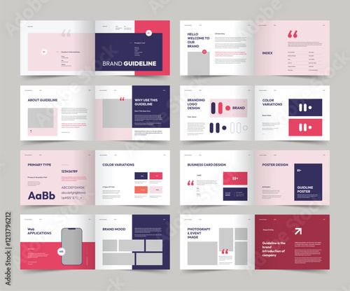 Brand Guidelines Template, Landscape Brand Identity Layout