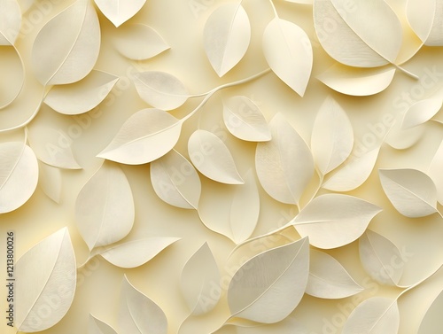 Seamless Abstract Decorative 3D Leaves Pattern Background