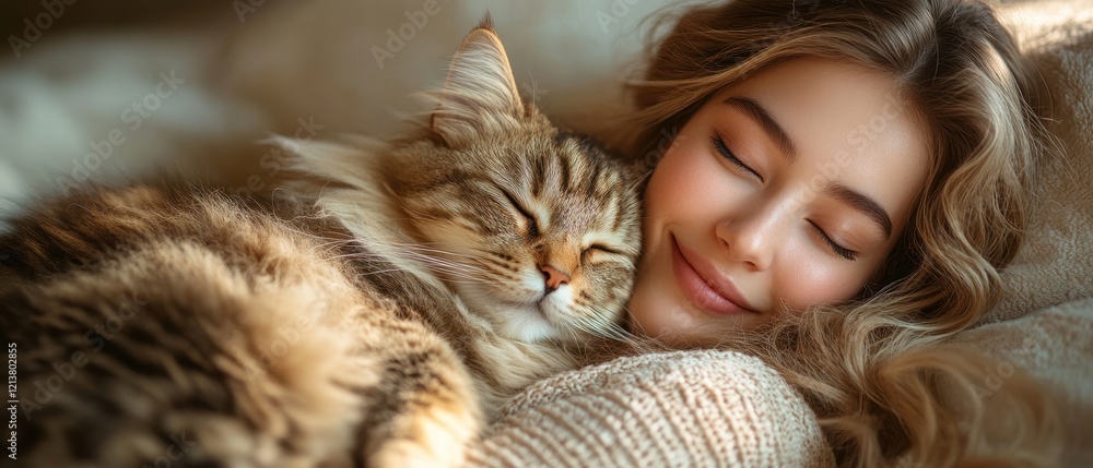 Pregnant woman embracing a pet in a cozy, inviting home environment, surrounded by warmth and affection Pregnant woman embracing a pet in a cozy, inviting home environment, surrounded by warmth and affection