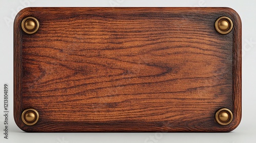 Fototapeta Naklejka Na Ścianę i Meble -  Wooden signboard, blank template, studio shot, neutral background, design element. Generative ai