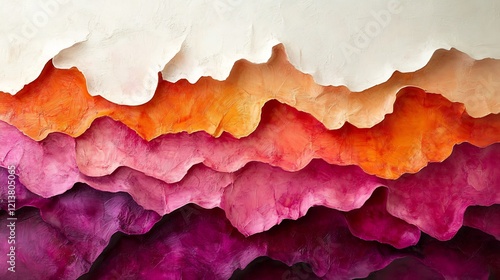 Wallpaper Mural Expressive wall art textured layers of magenta orange and cream evoking fiery emotions and passion perfect for Valentine's Day anniversaries or romantic settings no people Torontodigital.ca