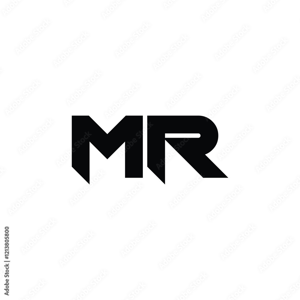 Obraz premium MR monogram logo design letter text name symbol monochrome logotype alphabet character simple logo