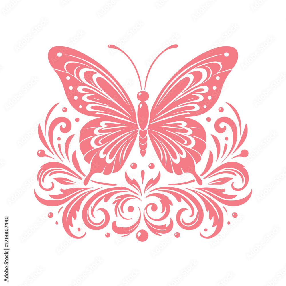 Fototapeta premium Elegant Butterfly Silhouette Vector Design