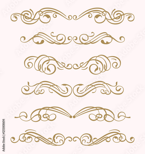 Vector set of elegant ornament illustrations
