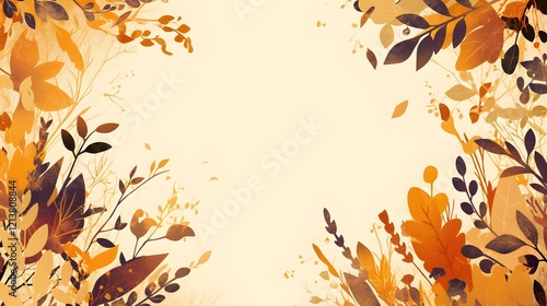 Elegant and vibrant autumn-themed party background with space for copy or messaging photo