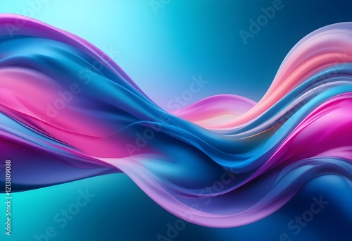 Wallpaper Mural Abstract Flowing Gradient Design with Vibrant Shades of Pink, Purple, and Blue - A Modern and Elegant Digital Artwork  Torontodigital.ca