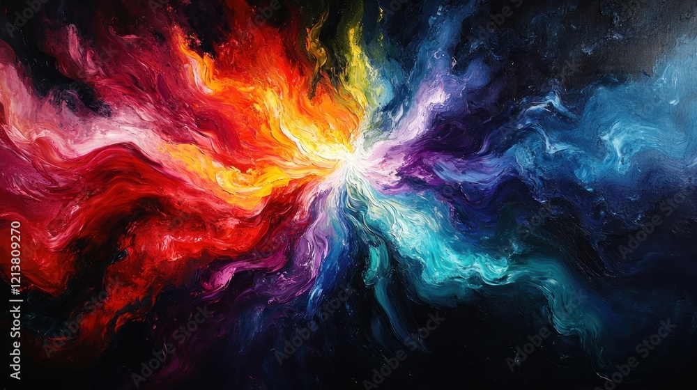 Obraz premium Abstract swirl of colors in cosmic vibrant space