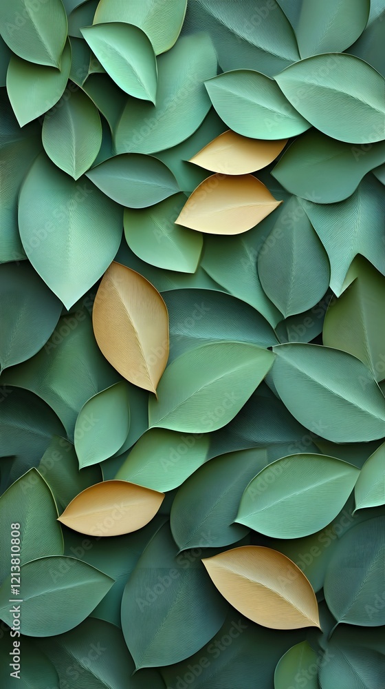 Obraz premium Seamless Abstract Decorative 3D Leaves Pattern Background