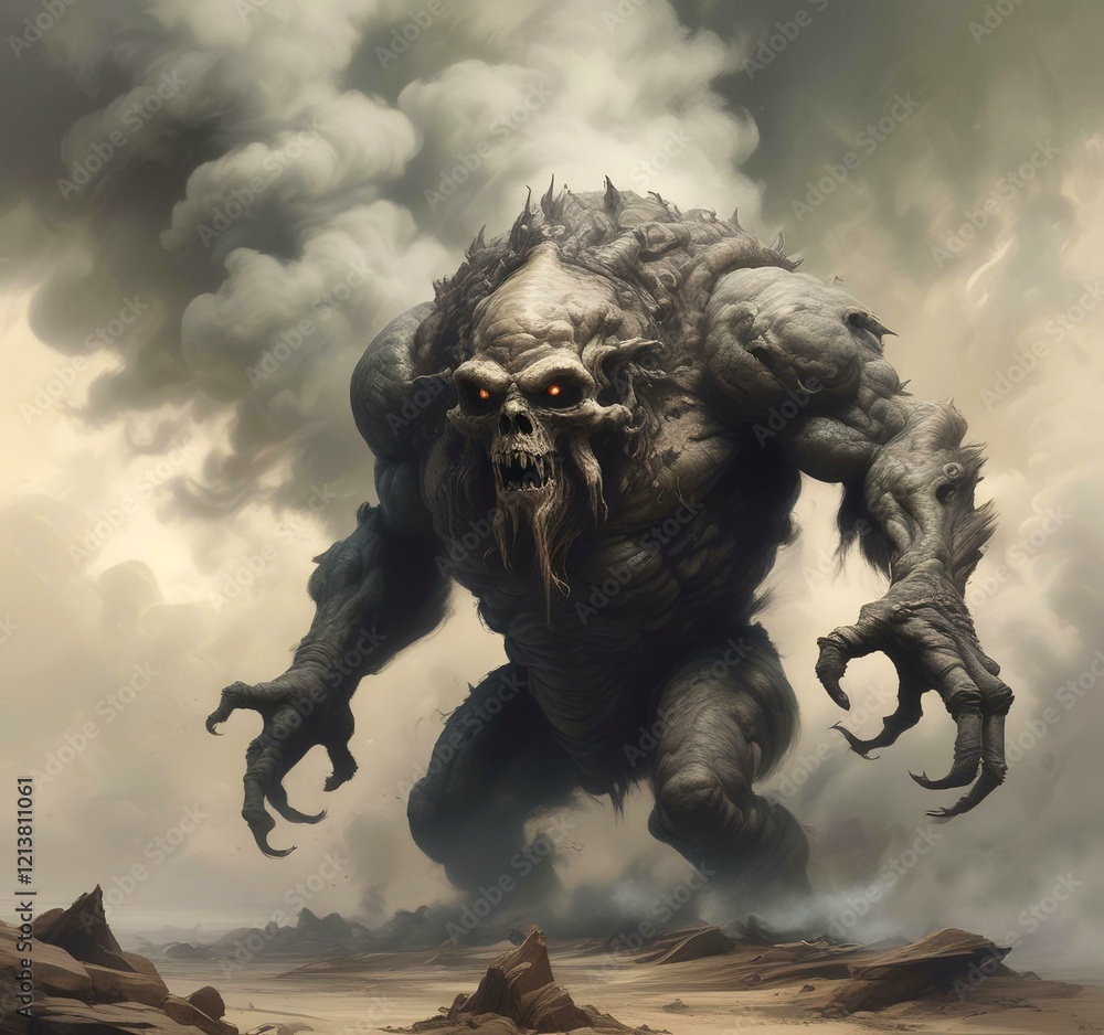 Fototapeta premium Illustration of dusty spooky monster