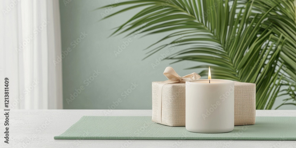 Wellness gifts on a serene yoga mat gentle morning light relaxing atmosphere enhancing mindfulness Wellness gifts on a serene yoga mat gentle morning light relaxing atmosphere enhancing mindfulness