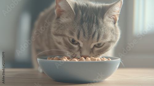 Focused Feline Feast: A tab...