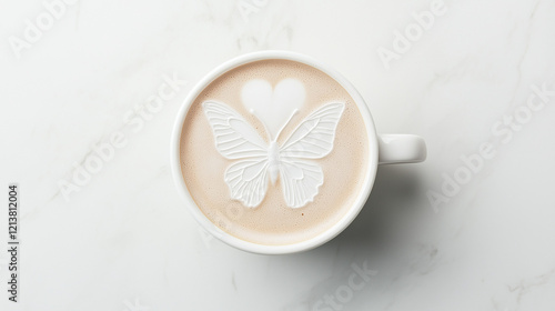 Butterfly Latte Art: A clos...