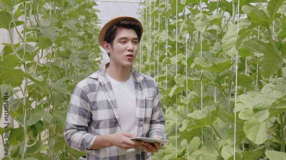 custom made wallpaper toronto digitalMan or farmer live-streaming selling fruits online at the farm