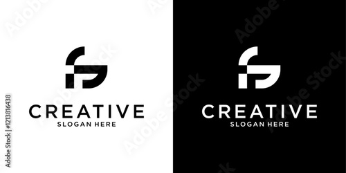 FG or GF initial letter logo design vector
