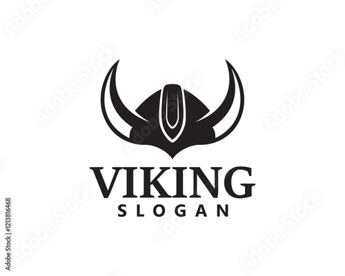 creative viking hat horns logo design