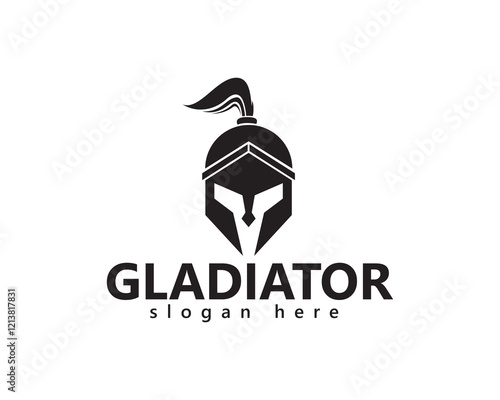 creative gladiator mask logo design template
