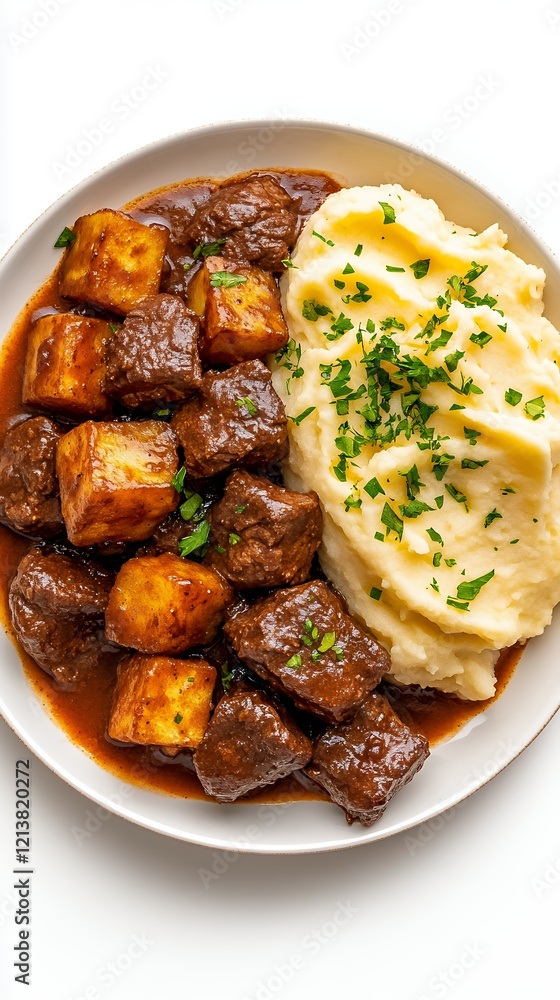 Hearty Beef Stew with Roasted and Mashed Potatoes, a comforting and delicious meal perfect for a cozy night in. Hearty Beef Stew with Roasted and Mashed Potatoes, a comforting and delicious meal perfect for a cozy night in.