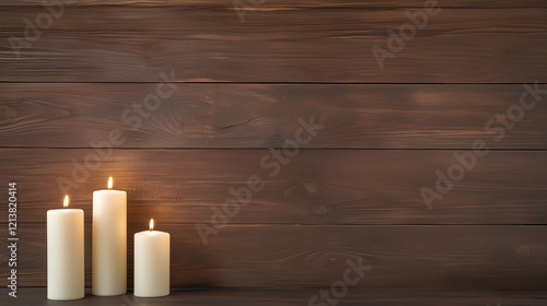 Serene Candlelight on Wood:...