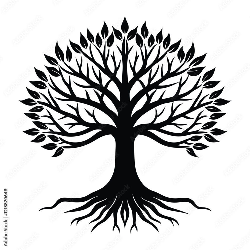 Obraz premium tree silhouette vector on white background 