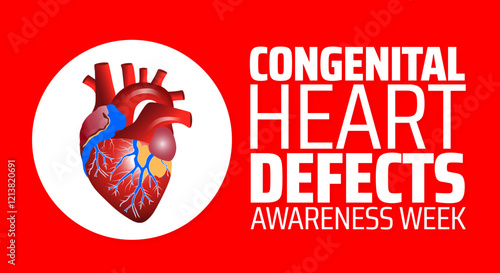 Congenital Heart Defects Awareness Week background banner or poster design template. observed every year in February. Holiday concept. Use to any Template, card, poster, placard, template.