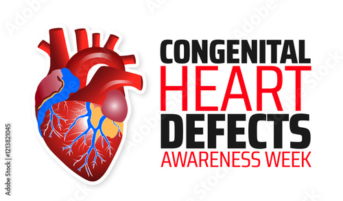 Congenital Heart Defects Awareness Week background banner or poster design template. observed every year in February. Holiday concept. Use to any Template, card, poster, placard, template.