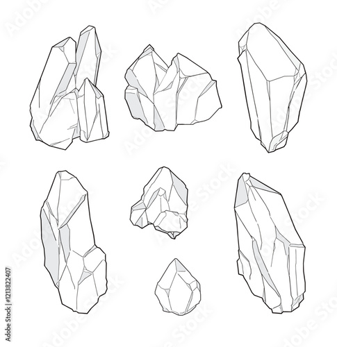 Vector set of Jewel gemstones. Jewelry crystal gems, Crystal jewels illustration icons set collection