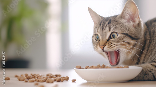 Hungry Cat Devouring Food: ...