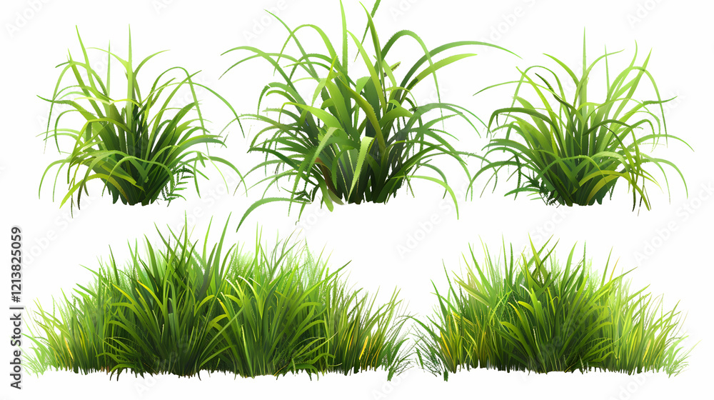 Fototapeta premium grass field cut out green transparent background,generative ai