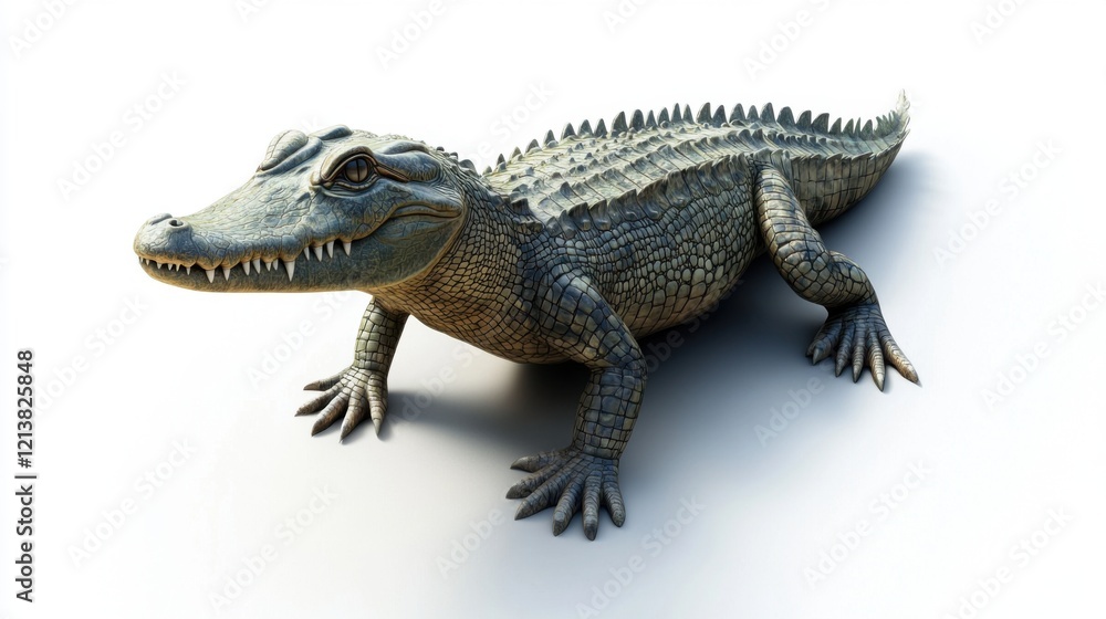 3d render of a realistic crocodile in natural pose on a transparent background 3d render of a realistic crocodile in natural pose on a transparent background