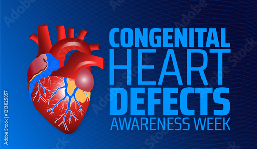 Congenital Heart Defects Awareness Week background banner or poster design template. observed every year in February. Holiday concept. Use to any Template, card, poster, placard, template.