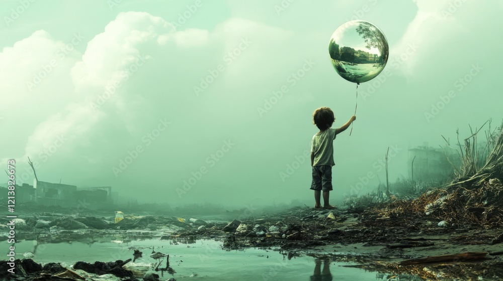 Young boy joyfully holding a colorful balloon in a sunny outdoor setting Young boy joyfully holding a colorful balloon in a sunny outdoor setting