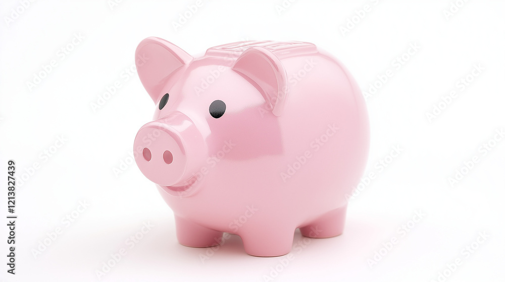 Pink Piggy Bank: A classic pink piggy bank, with its signature slot on top, sits on a clean surface, ready to collect your hard-earned savings. Pink Piggy Bank: A classic pink piggy bank, with its signature slot on top, sits on a clean surface, ready to collect your hard-earned savings.
