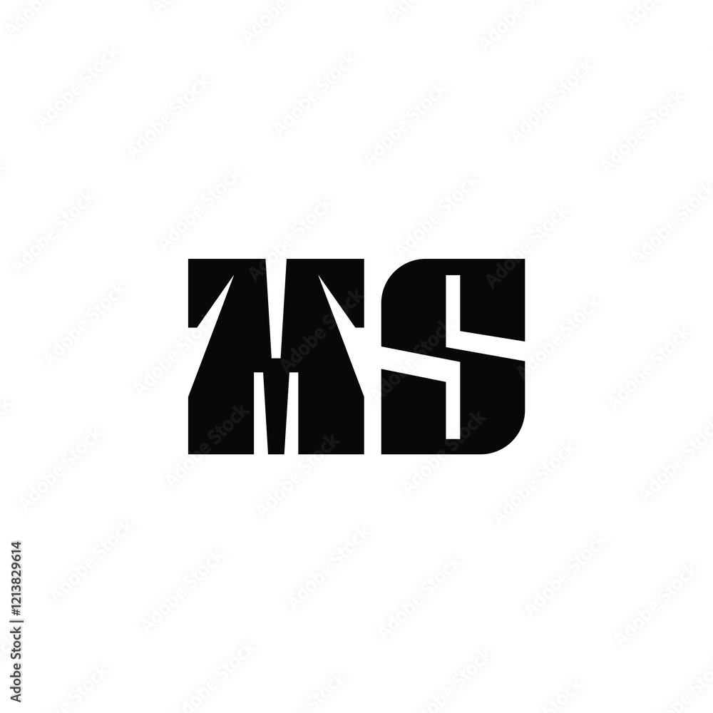 Obraz premium MS monogram logo design letter text name symbol monochrome logotype alphabet character simple logo