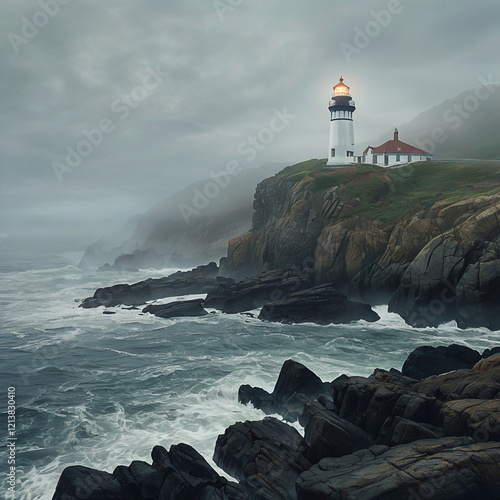 lighthouse on the rocks