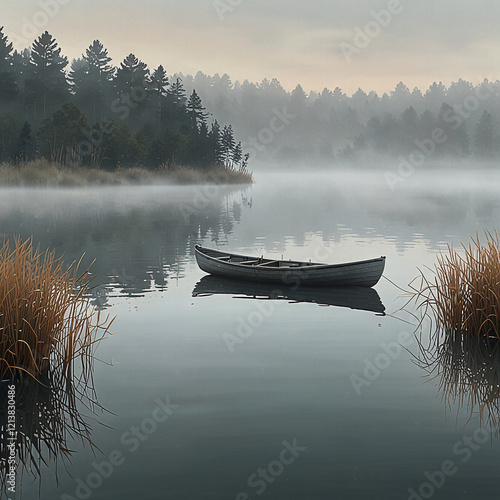 fog on the lake