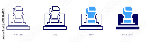 Power fist icon in 4 different styles. Thin Line, Line, Bold, and Bold Line. Duotone style. Editable stroke