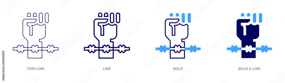Slavery icon in 4 different styles. Thin Line, Line, Bold, and Bold Line. Duotone style. Editable stroke Slavery icon in 4 different styles. Thin Line, Line, Bold, and Bold Line. Duotone style. Editable stroke