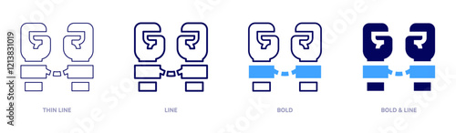 Slave icon in 4 different styles. Thin Line, Line, Bold, and Bold Line. Duotone style. Editable stroke