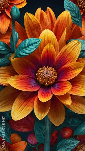 Wallpaper Mural Colorful flowers radiant bloom elegance. Torontodigital.ca