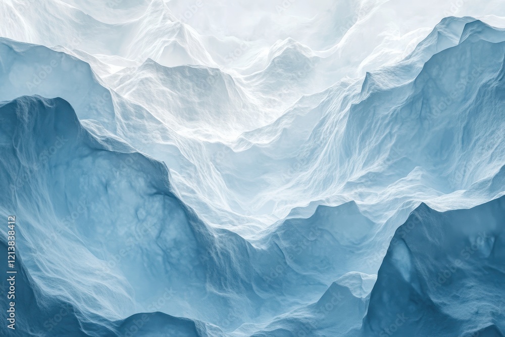 Mountains emerge from swirling mist, with deep blues and soft whites blending in an ethereal landscape at dawn. Generative AI Mountains emerge from swirling mist, with deep blues and soft whites blending in an ethereal landscape at dawn. Generative AI