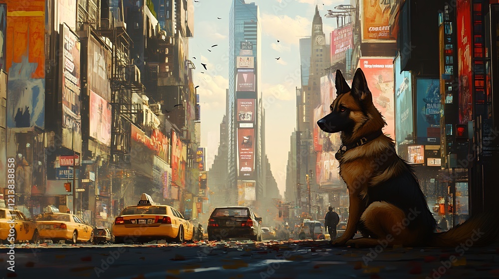 Cyberpunk Canine: A futuristic Belgian Malinois in a neon cityscape Cyberpunk Canine: A futuristic Belgian Malinois in a neon cityscape